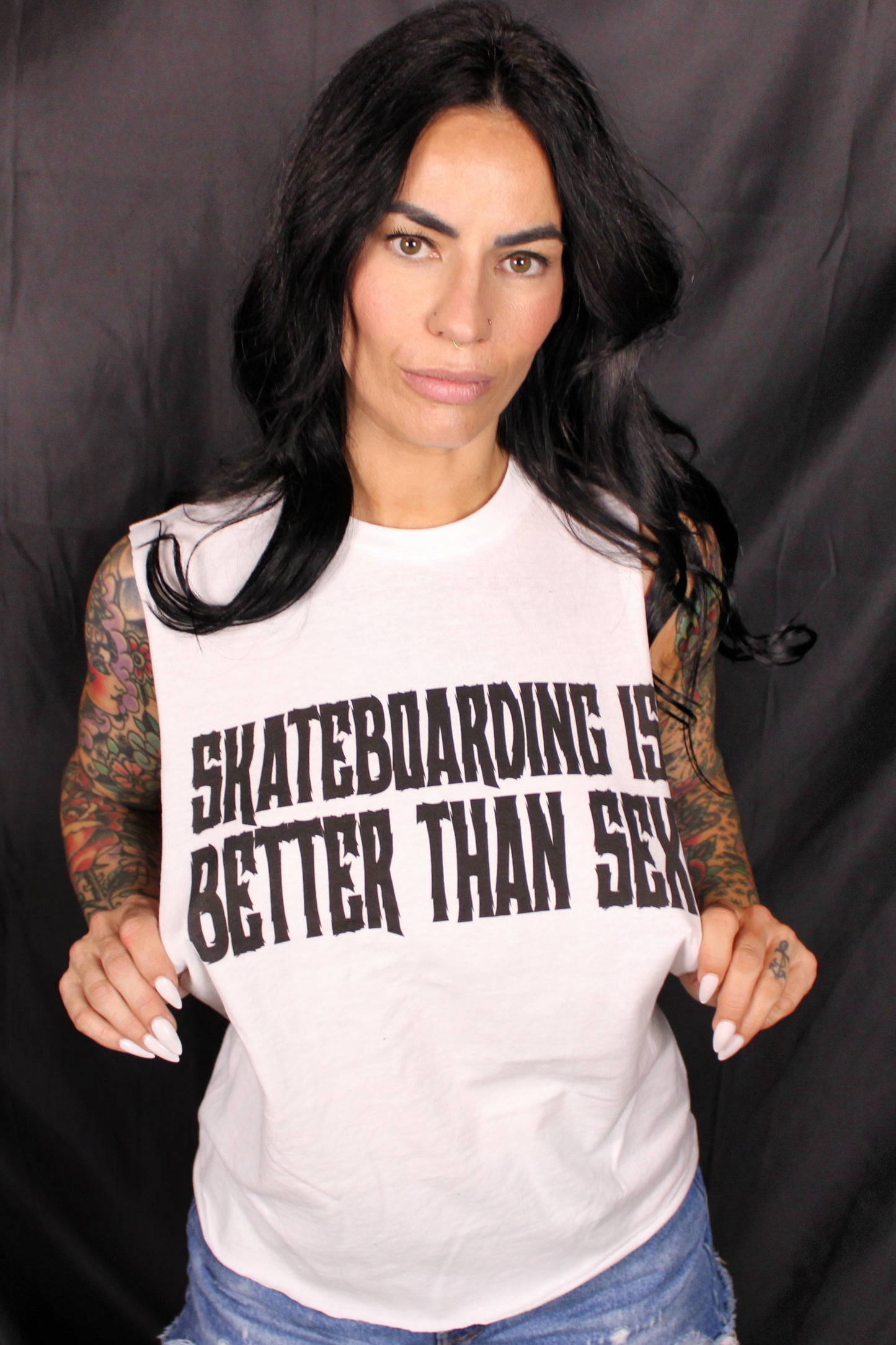 TEE - SKATEBOARDING IS BETTER THAN SEX (White)